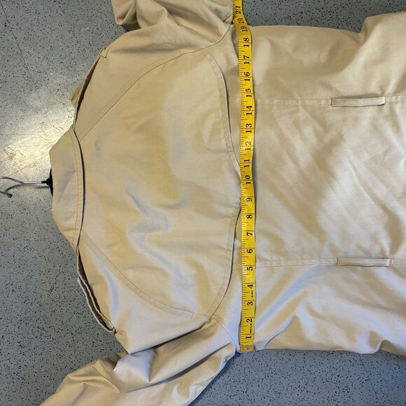 VTG London Fog Maincoats Trench Coat Beige Double Breasted Belted 10 Reg Lined - Picture 15 of 16